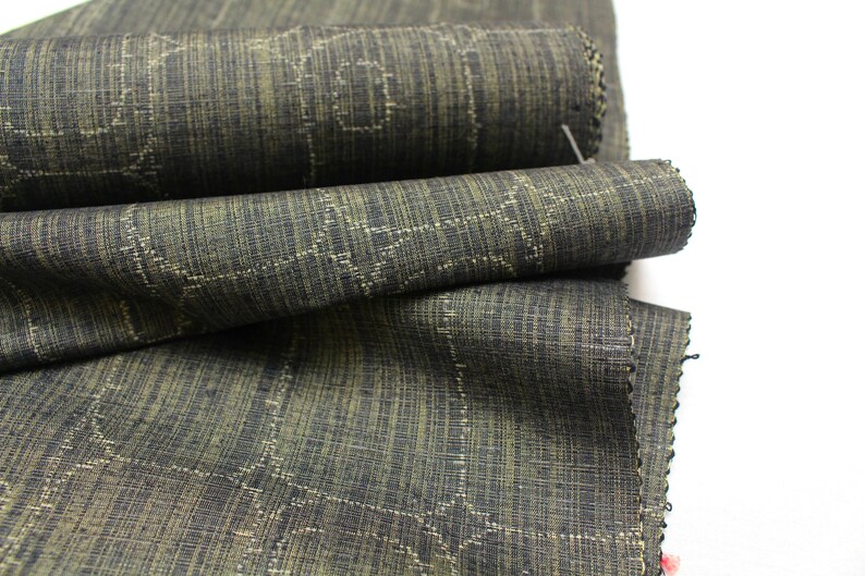 Kuno Tsumugi Cotton. Japanese Ikat Fabric. Traditional Kimono Bolt. Ref: 1953 image 3