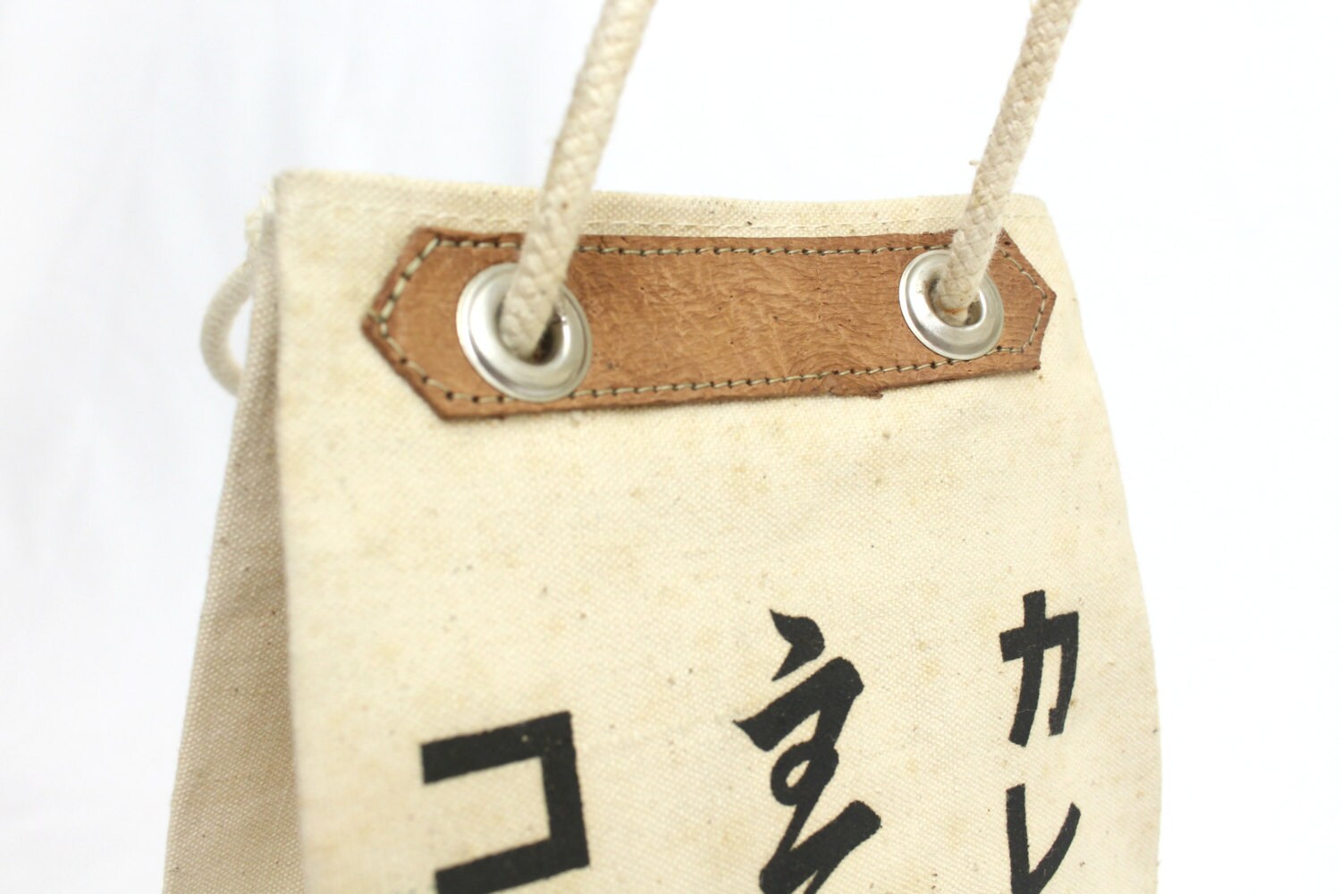 Vintage Industrial Japanese Drawstring Bag. Tool Bag, Storage