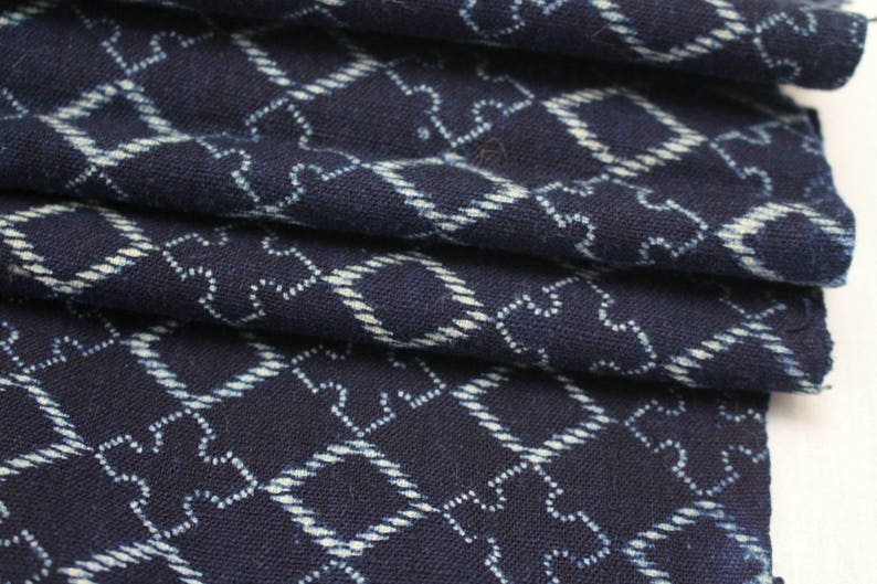 Japanese Katazome. Indigo Dyed Textile. Japanese Indigo. Stenciled Cotton. Japanese Fabric. Vintage Indigo. Quilting Cotton. Antique Cotton. image 2