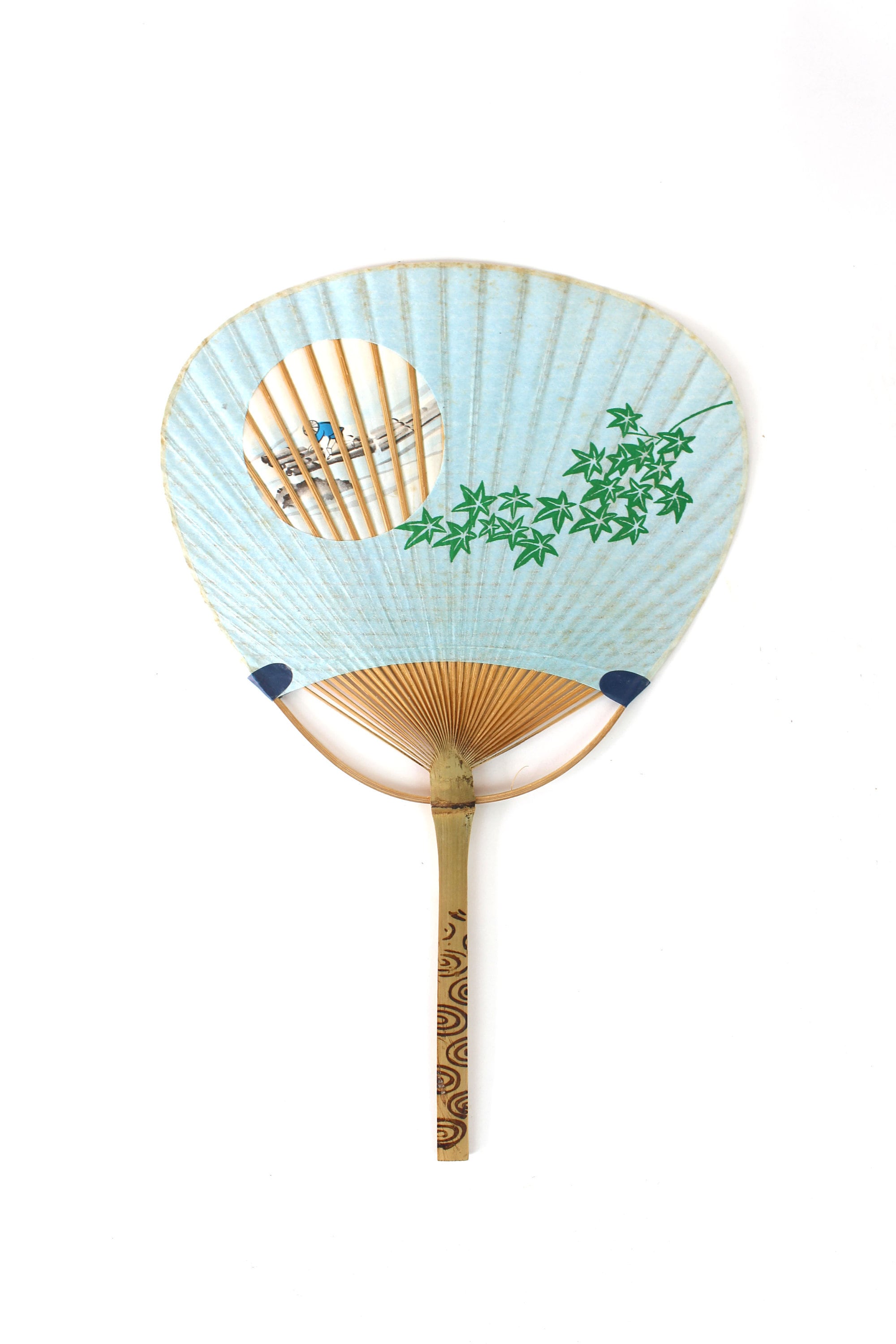 Uchiwa. Vintage Japanese Fan. Paper and Bamboo Fan. Japanese