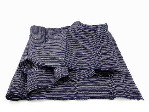 Japanese Fabric. Japanese Cotton. Japanese Ikat. Striped Cotton. Quilting Cotton. Hand Woven Cotton. Quilting Fabric. Black Striped Cotton.