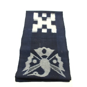 E-Gasuri. Japanese Ikat. Vintage Cotton. Picture Ikat. Woven Textile. Indigo Cotton. Boro Cotton. Quilting Fabric. Indigo Cotton Fabric image 1