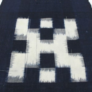 E-Gasuri. Japanese Ikat. Vintage Cotton. Picture Ikat. Woven Textile. Indigo Cotton. Boro Cotton. Quilting Fabric. Indigo Cotton Fabric image 4