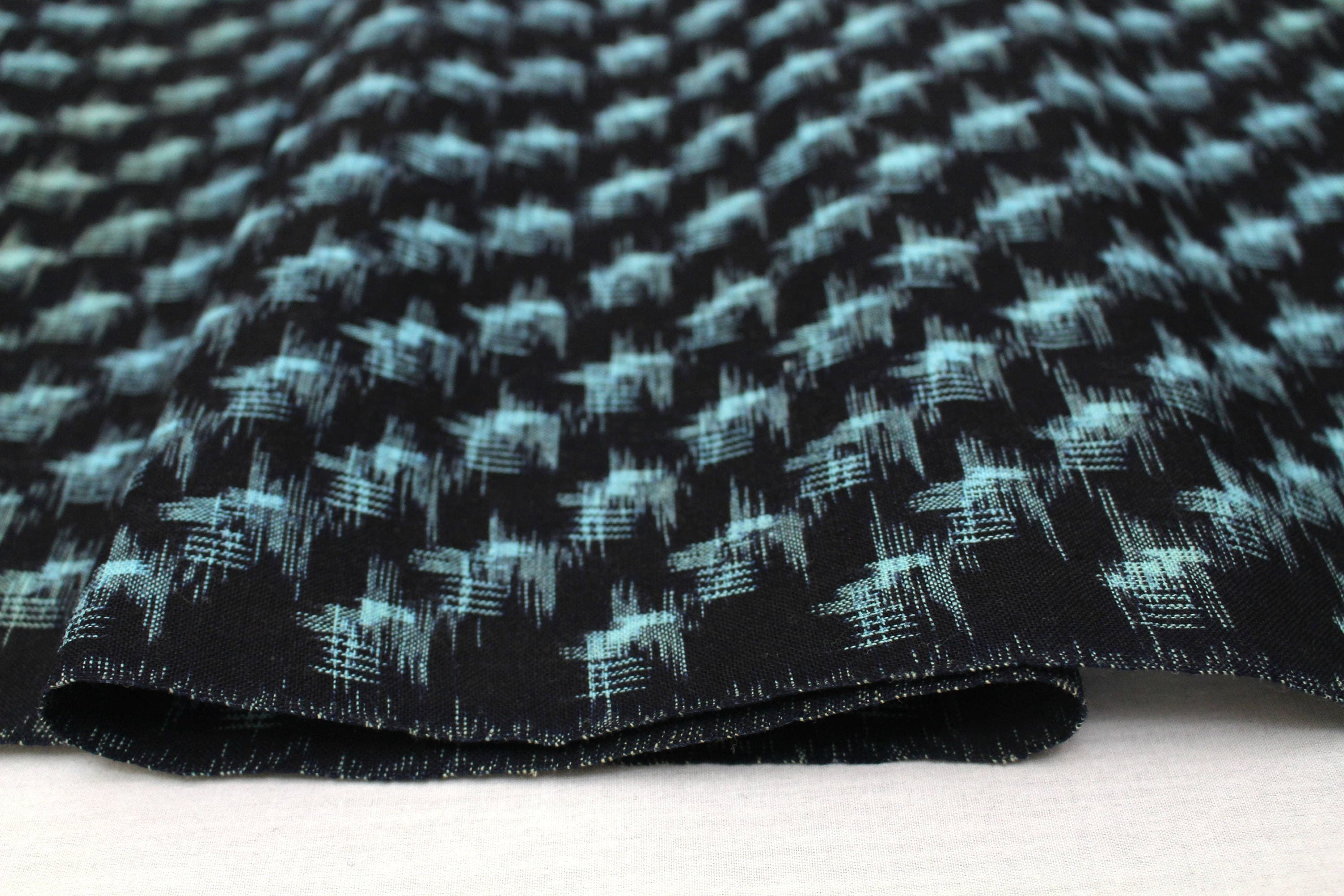 Japanese Ikat. Japanese Indigo. Cotton. Vintage Fabric. Indigo Ikat