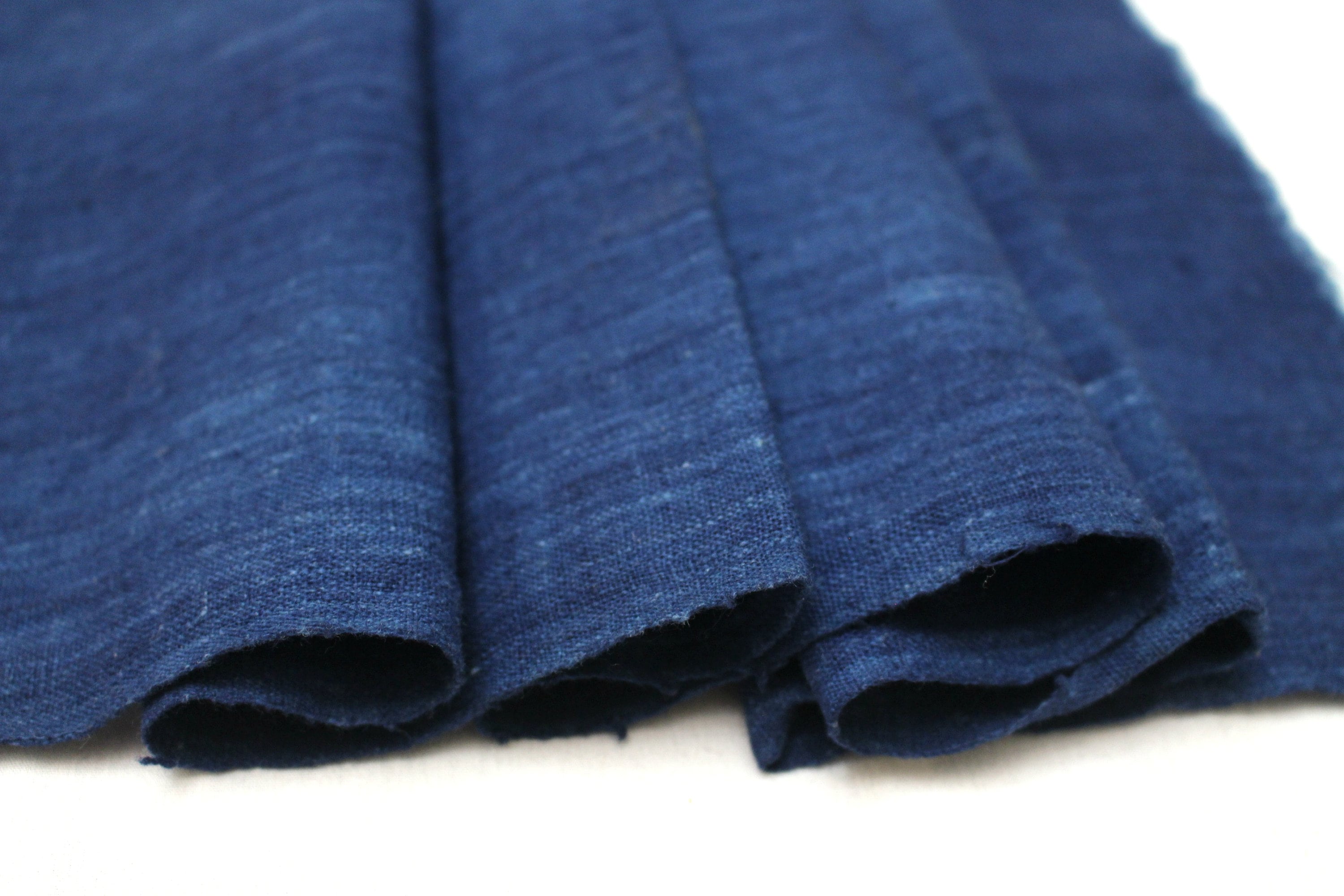 Japanese Indigo Cotton. Artisan Aizome Boro Textile. Blue Vintage Folk