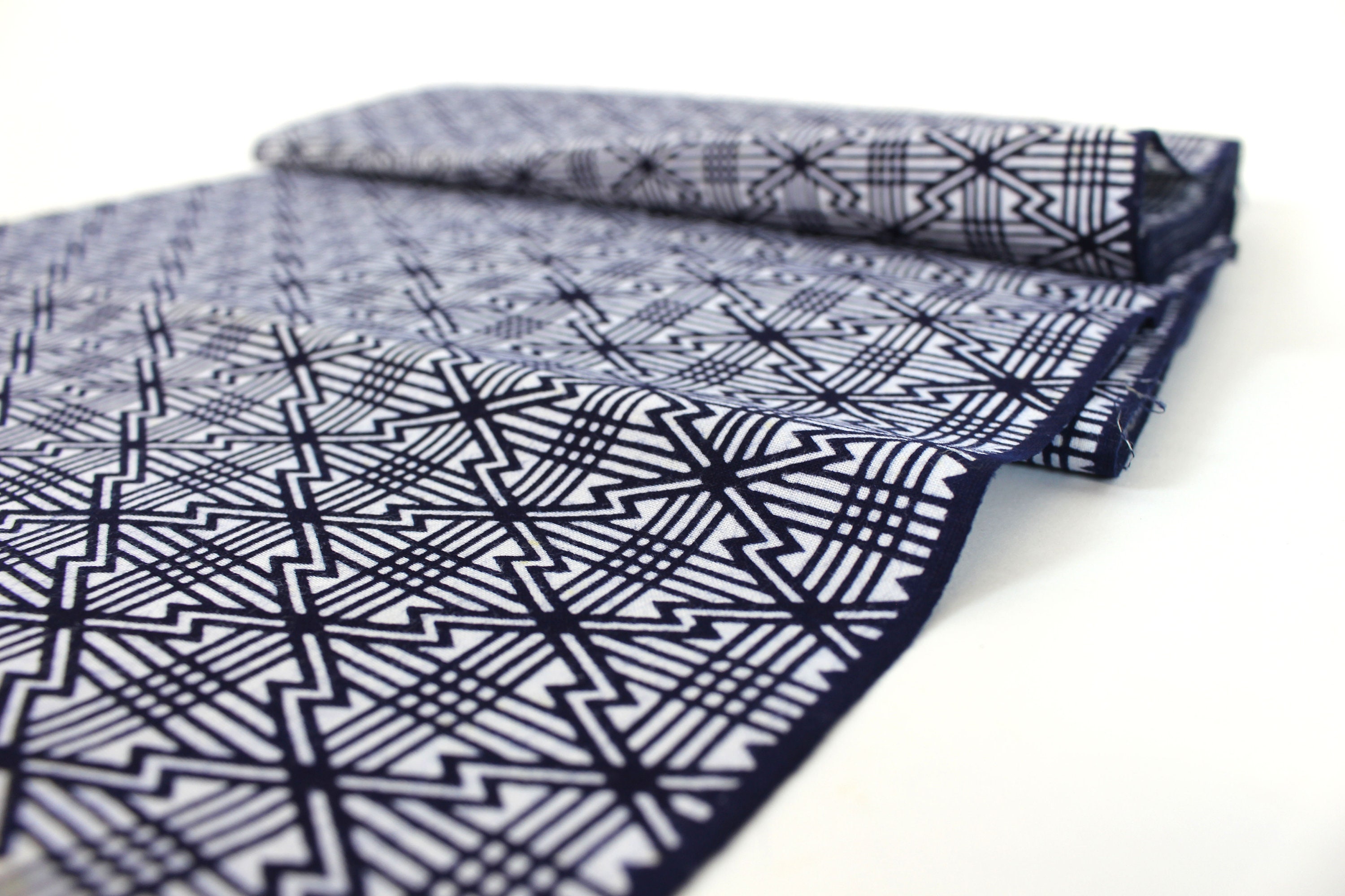 Japanese Vintage. Yukata Cotton. Blue and White. Japanese Cotton