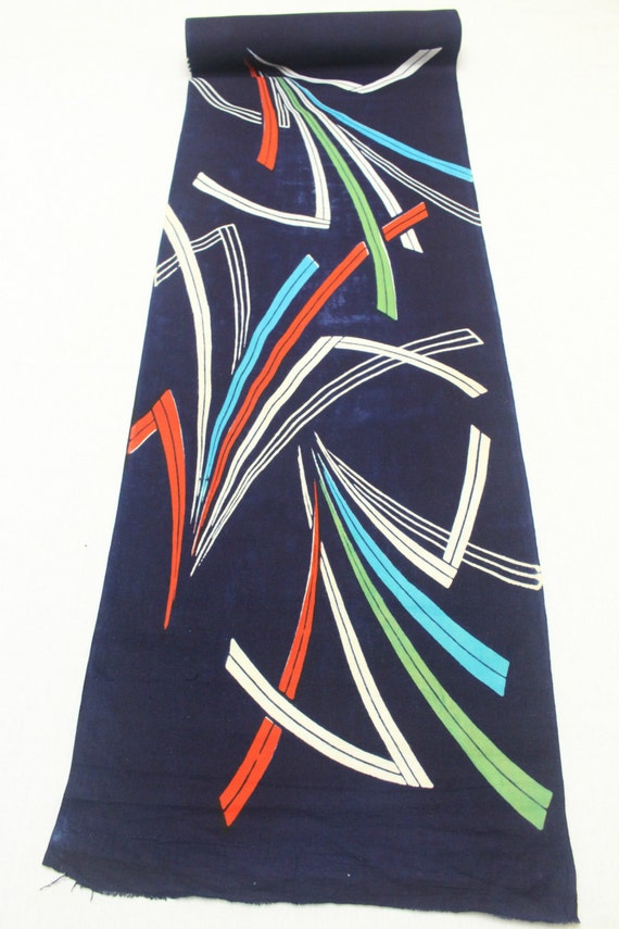 Full Fabric Bolt for Traditional Clothing Ref: 1608A Japanese Vintage Indigo Yukata Cotton Hand Dyed Indigo.