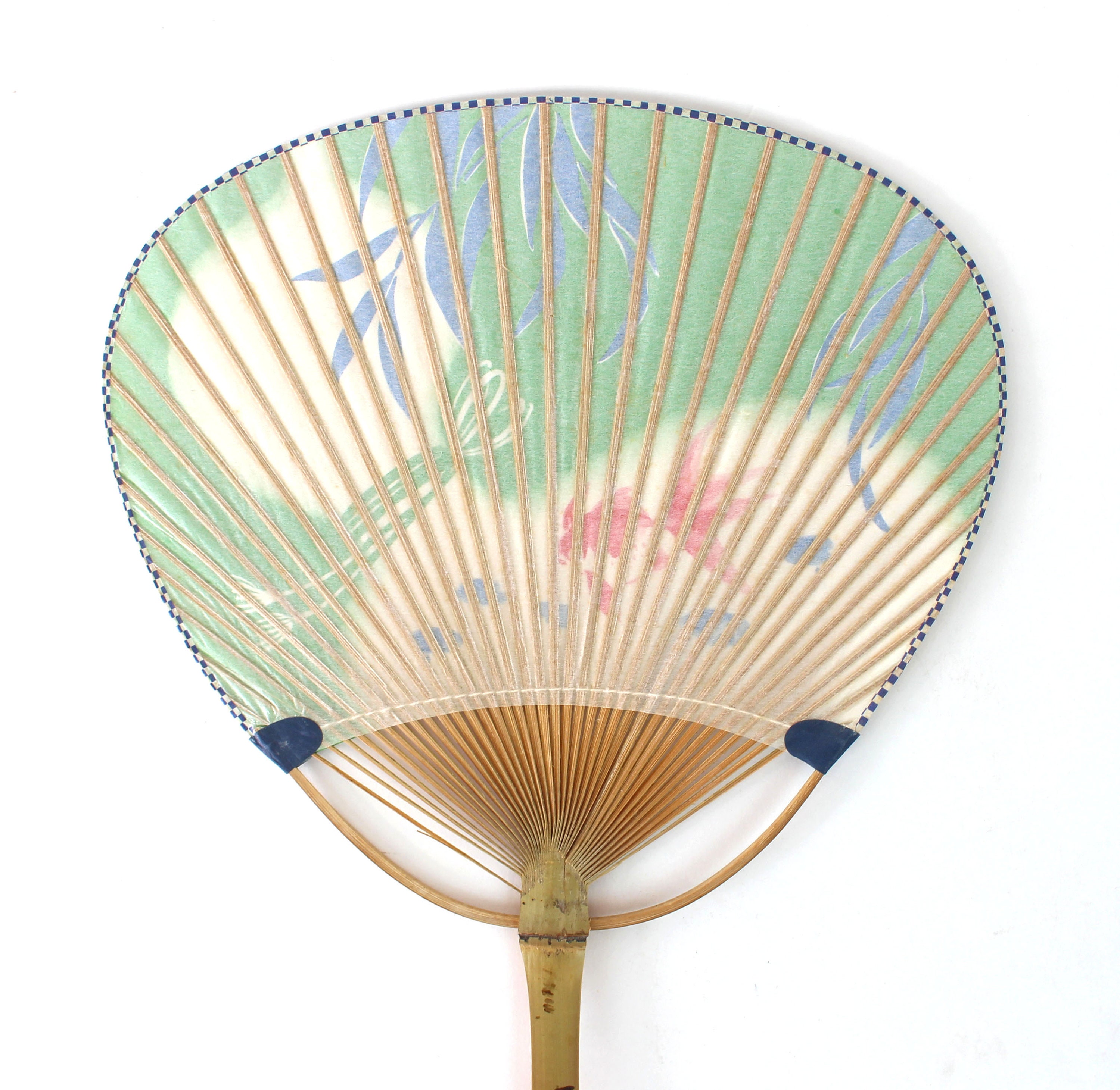 Uchiwa. Vintage Japanese Fan. Paper and Bamboo Fan. Japanese