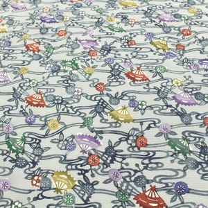 Japanese Silk. Okinawan Bingata. Vintage Silk. Hand Dyed Fabric. Artisan Made. Kimono Fabric. Floral Silk. Green Floral Fabric. Light Sheer image 4