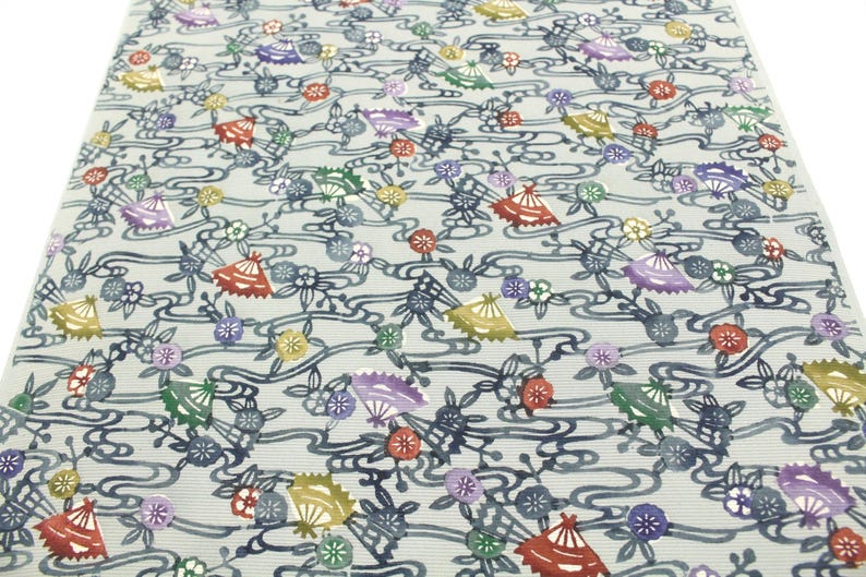 Japanese Silk. Okinawan Bingata. Vintage Silk. Hand Dyed Fabric. Artisan Made. Kimono Fabric. Floral Silk. Green Floral Fabric. Light Sheer image 4