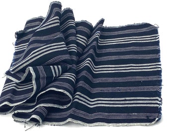 Japanese Ikat Fabric: Handwoven Striped Cotton Quilting Material