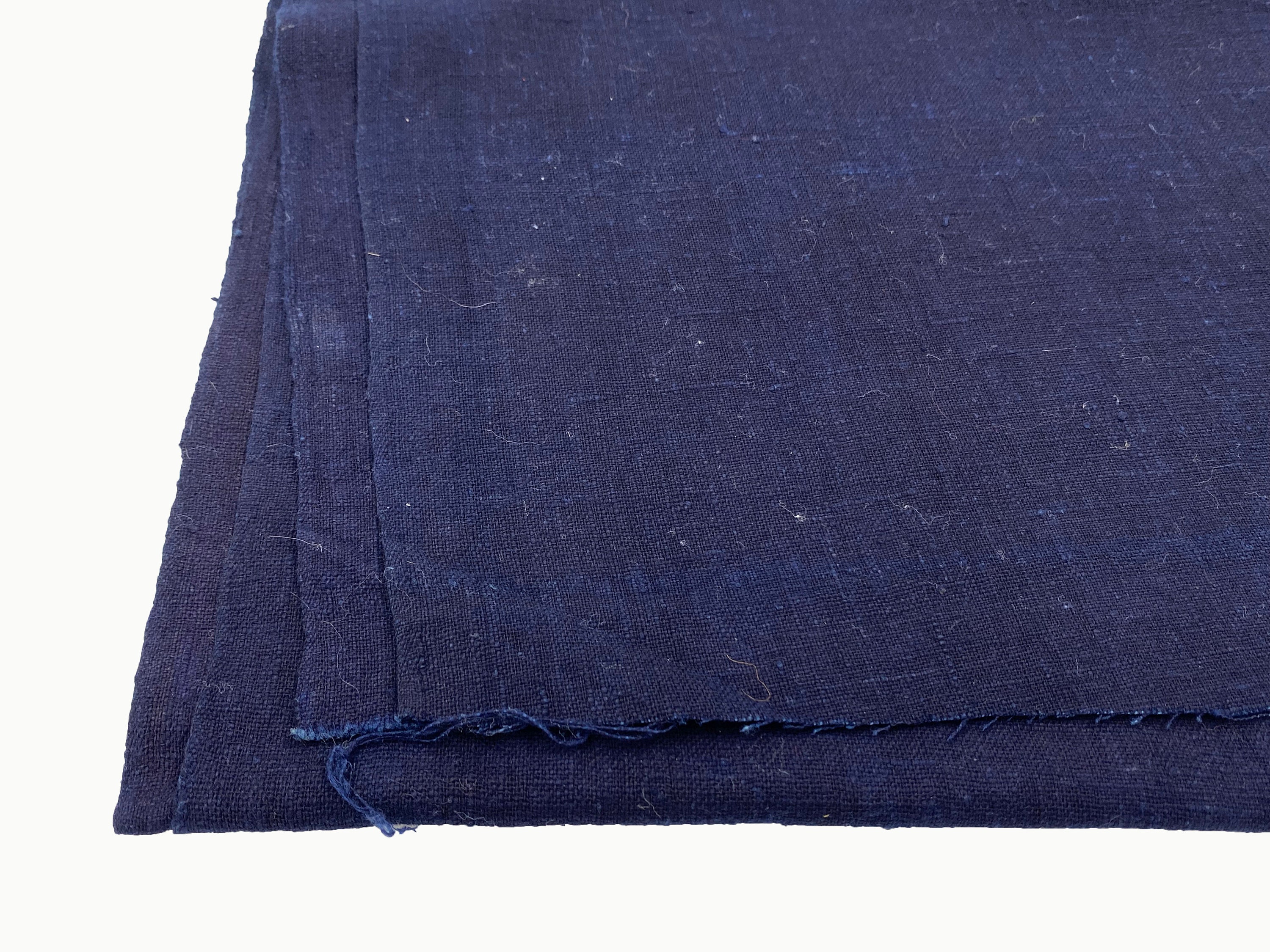 Cotton hemp Shimofuri, Indigo cotton linen fabric, Japan Aizome