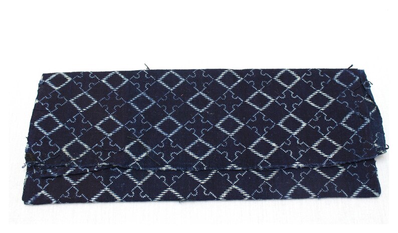 Japanese Katazome. Indigo Dyed Textile. Japanese Indigo. Stenciled Cotton. Japanese Fabric. Vintage Indigo. Quilting Cotton. Antique Cotton. image 1