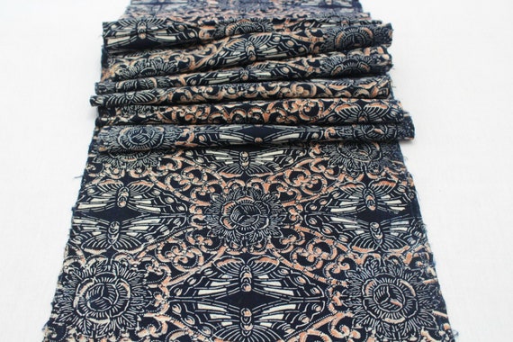 EXCEPTIONAL. Japanese Katazome. Japanese Antique. Cotton Fabric. Indigo Dyed. Boro Textile. Stencil Dyed. Folk Fabric. Quilting Fabric