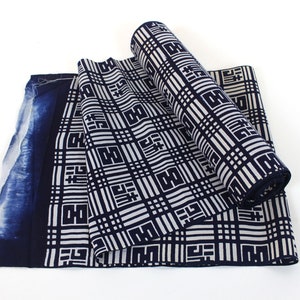 Vintage Japanese. Yukata Bolt. Blue and White. Geometric Cotton. Japanese Cotton. Geometric Fabric. Japanese Indigo. Indigo Cotton. 2084 image 1