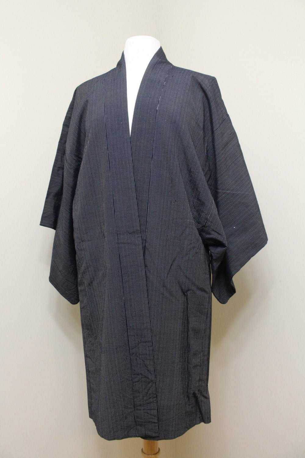 Men's Happi Jacket. Vintage Japanese Silk Ikat Folk Wear. Indigo Blue ...