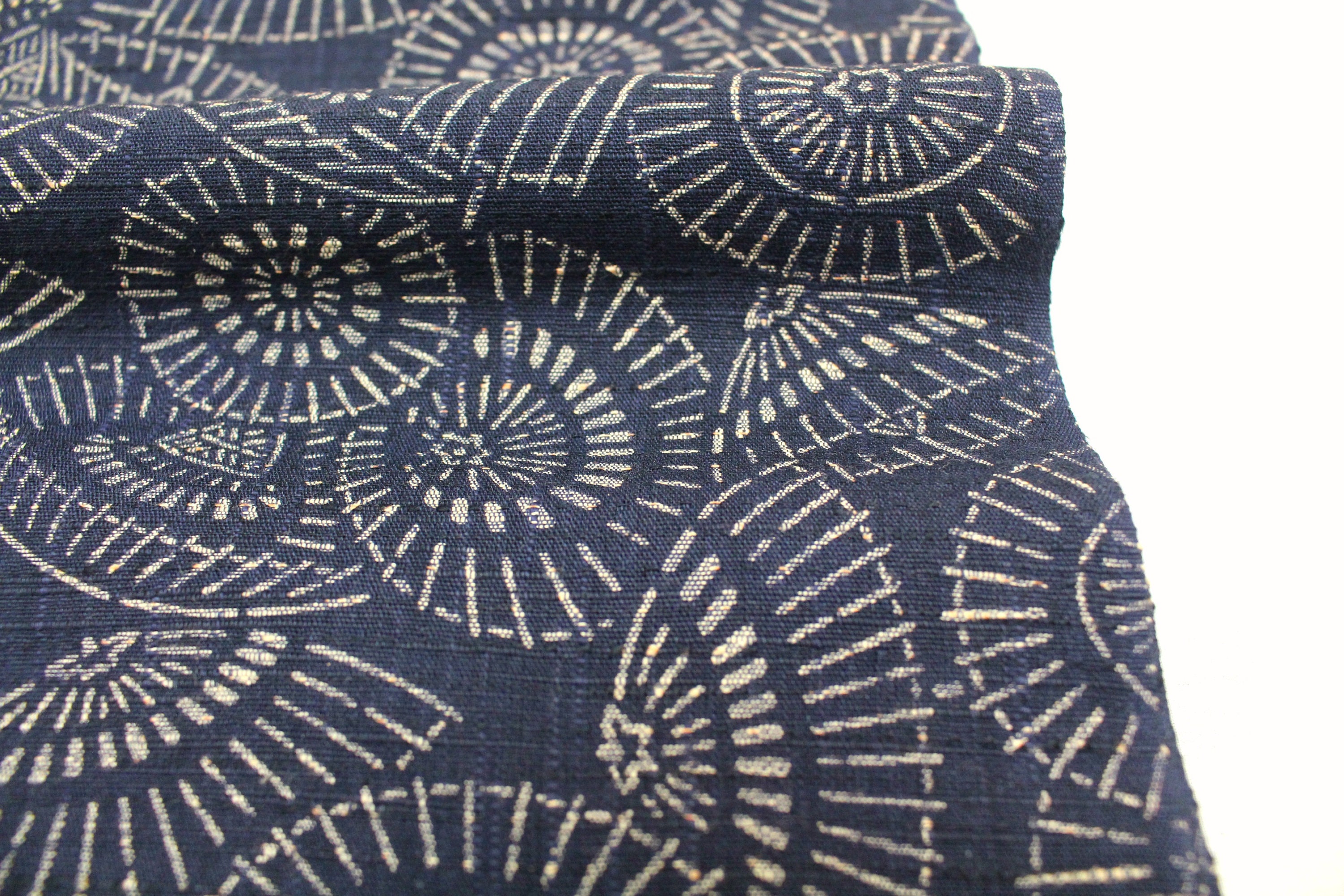Japanese Katazome Cotton Textile. Natural Indigo Stencil Dyed Folk