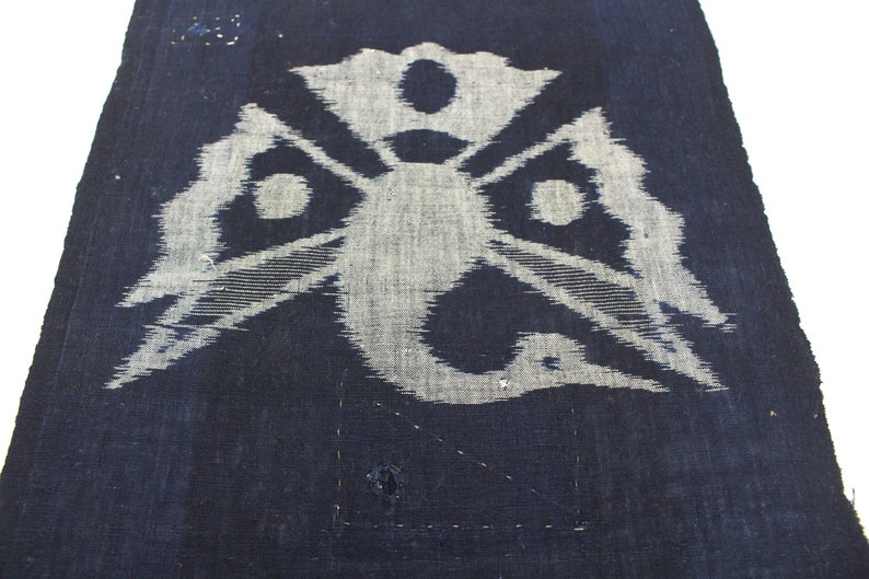E-Gasuri. Japanese Ikat. Vintage Cotton. Picture Ikat. Woven Textile. Indigo Cotton. Boro Cotton. Quilting Fabric. Indigo Cotton Fabric image 3