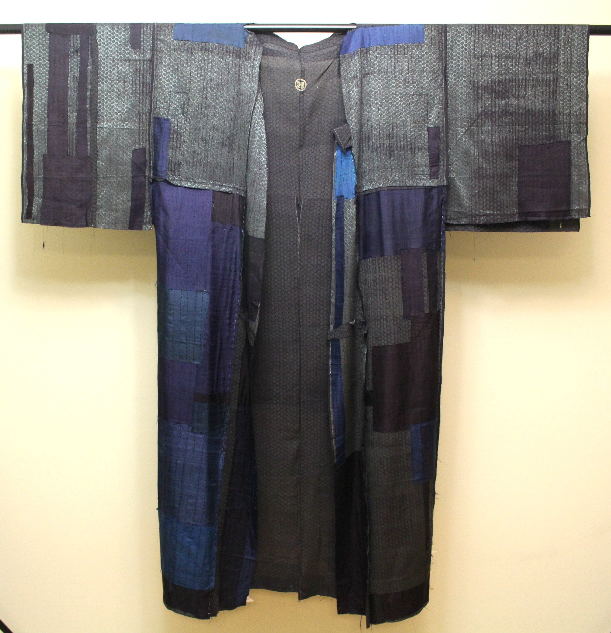 Japanese Boro Folk Textile. Silk Kimono with Patches (Ref: 1862 )