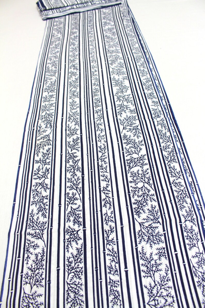 Full Fabric Bolt for Traditional Clothing Ref: 1608A Japanese Vintage Indigo Yukata Cotton Hand Dyed Indigo.