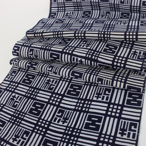 Vintage Japanese. Yukata Bolt. Blue and White. Geometric Cotton. Japanese Cotton. Geometric Fabric. Japanese Indigo. Indigo Cotton. 2084 image 6