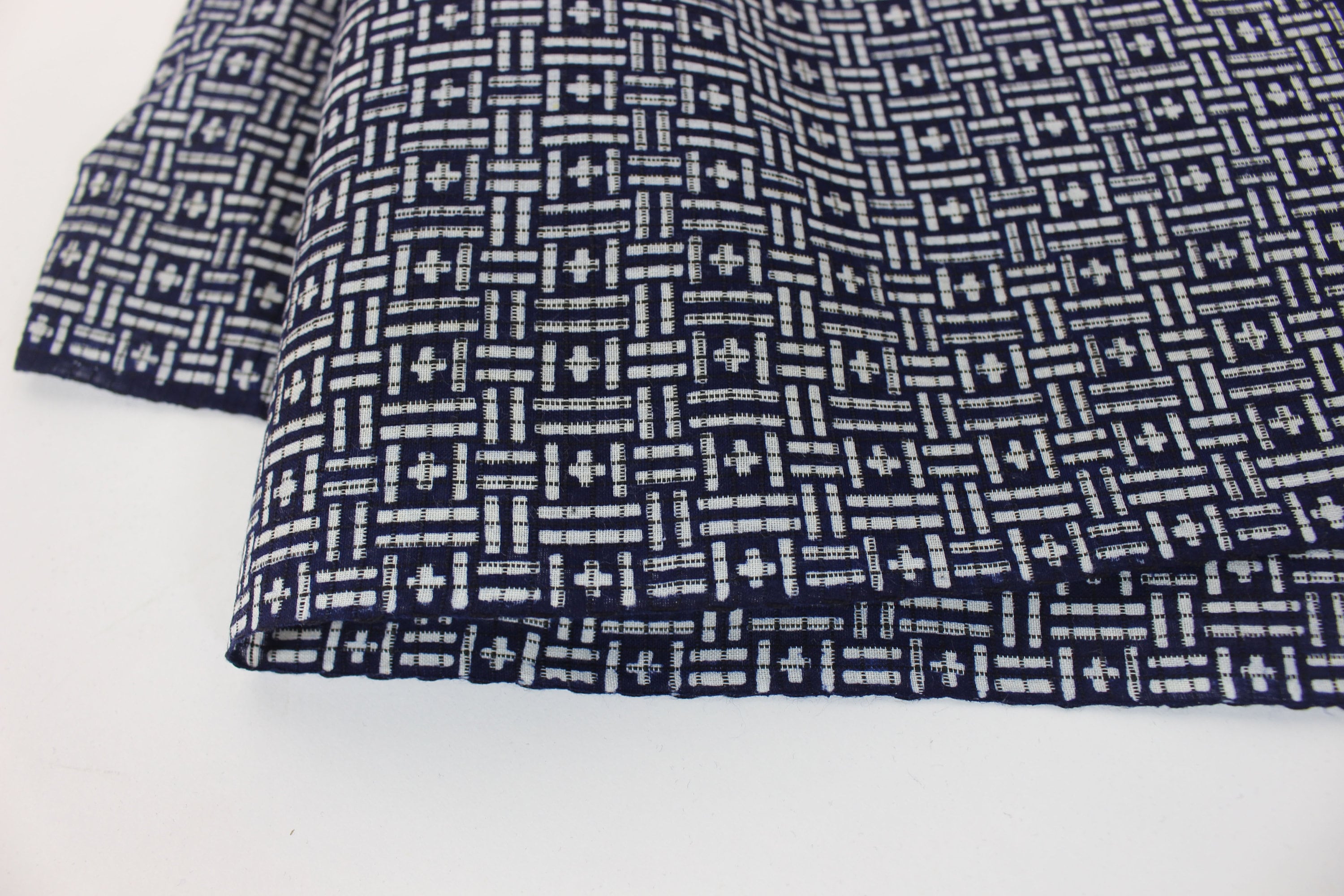 Vintage Japanese. Yukata Bolt. Blue and White. Geometric Cotton ...