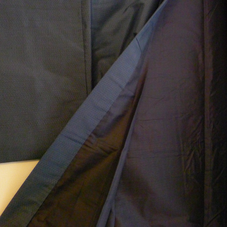 blue haori and kimono for men Oshima tsumugi silk ensemble