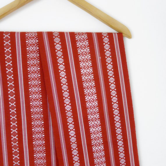 Classic Hakata obi - brick red kimono obis