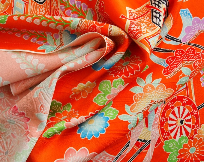 Japanese Silk Kimono Fabric Pure Silk Rinzu Silk Damask Etsy