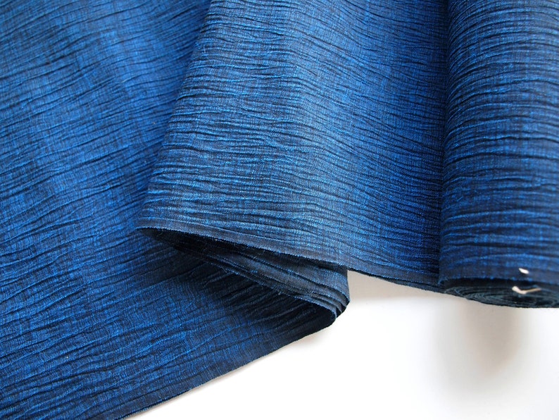 Blue cotton and hemp blend fabric sold by the yard vintage Etsy
