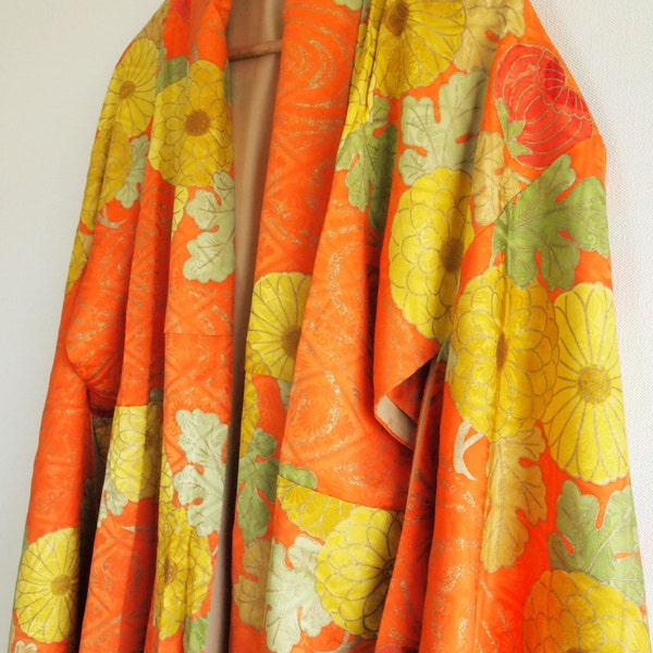 SALE Authentic Japanese kimono for women, Furisode, Fall mood