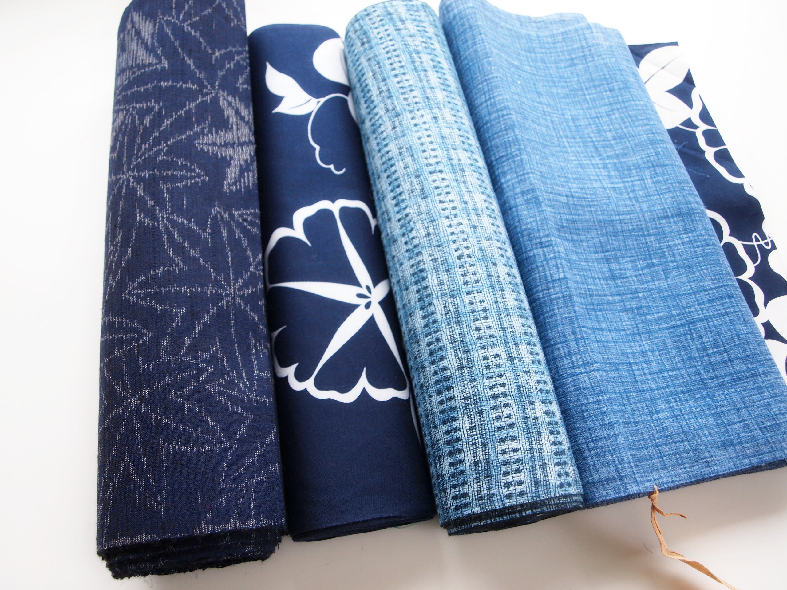 Yukata Cotton Fabric unused bolt by the yard Blue 100 Etsy