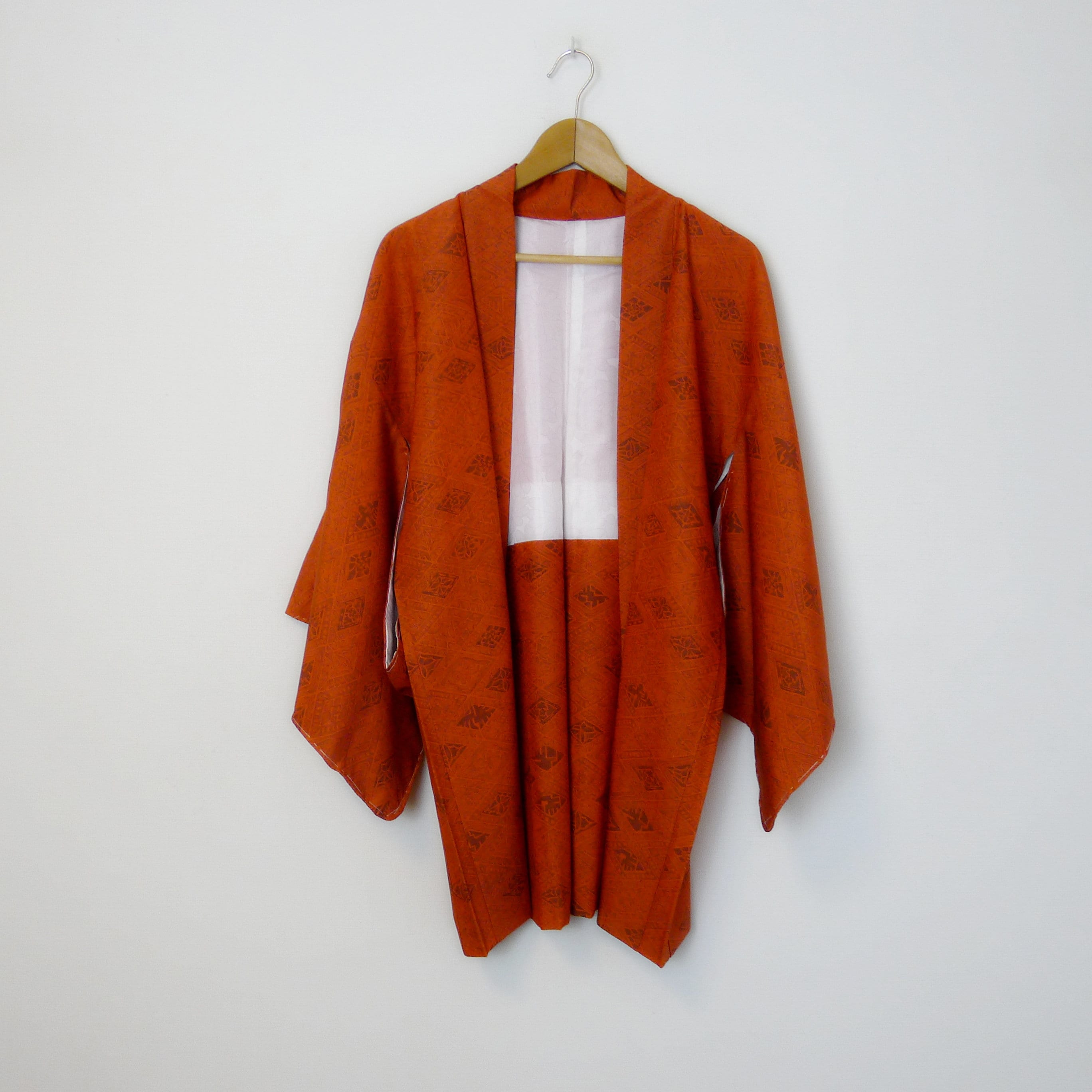 Fire orange haori vintage imitation Kimono jacket in | Etsy