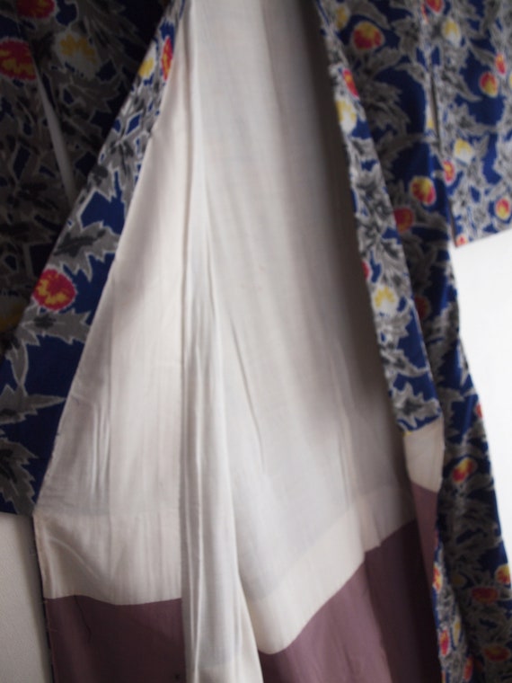 Blue Meisen kimono - Meisen long kimono, silk kim… - image 6