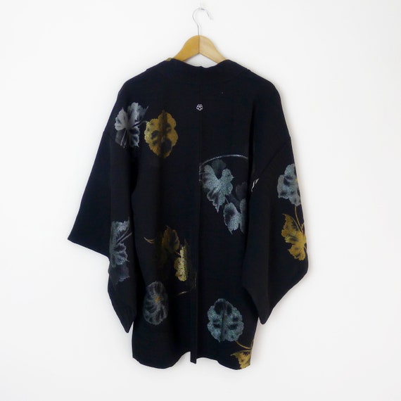 Botanical pattern Haori vintage kimono jacket in b