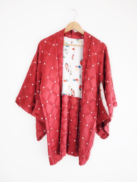 Old rose Haori - 60's vintage, silk kimono cardigan, gift sustainable for women, sustainable gift fashion f16c7f Old rose Haori - 60's vintage, silk kimono cardigan, gift sustainable for women, sustainable gift fashion f16c7f