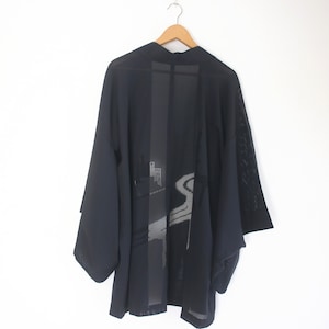 TOKYO, Black Sheer Kimono Jacket for women in excellent condition, large size haori