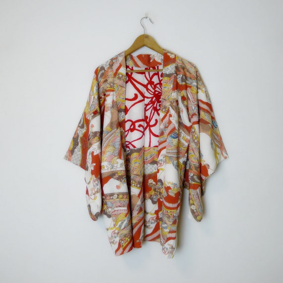 Embroidered silk Kimono Jacket - baroque style hao