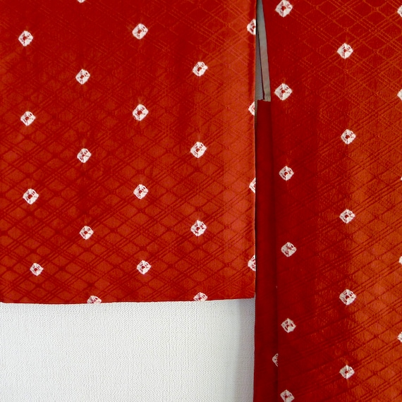 Brick red Vintage haori, Japanese kimono jacket, s