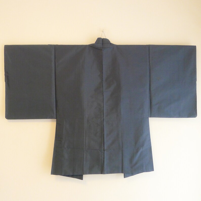 blue haori and kimono for men Oshima tsumugi silk ensemble