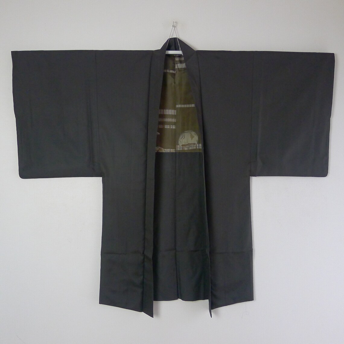 Dark brown Kimono jacket collector textile Japanese wall | Etsy