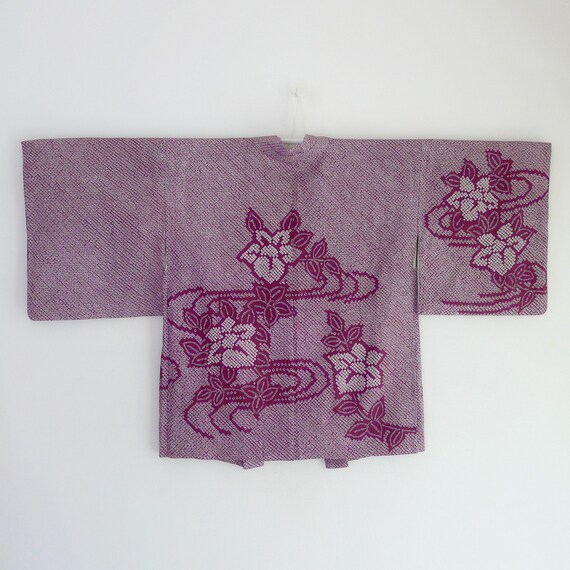 HARUKO Floral Shibori Kimono Jacket Silk Cardigan Gift for | Etsy