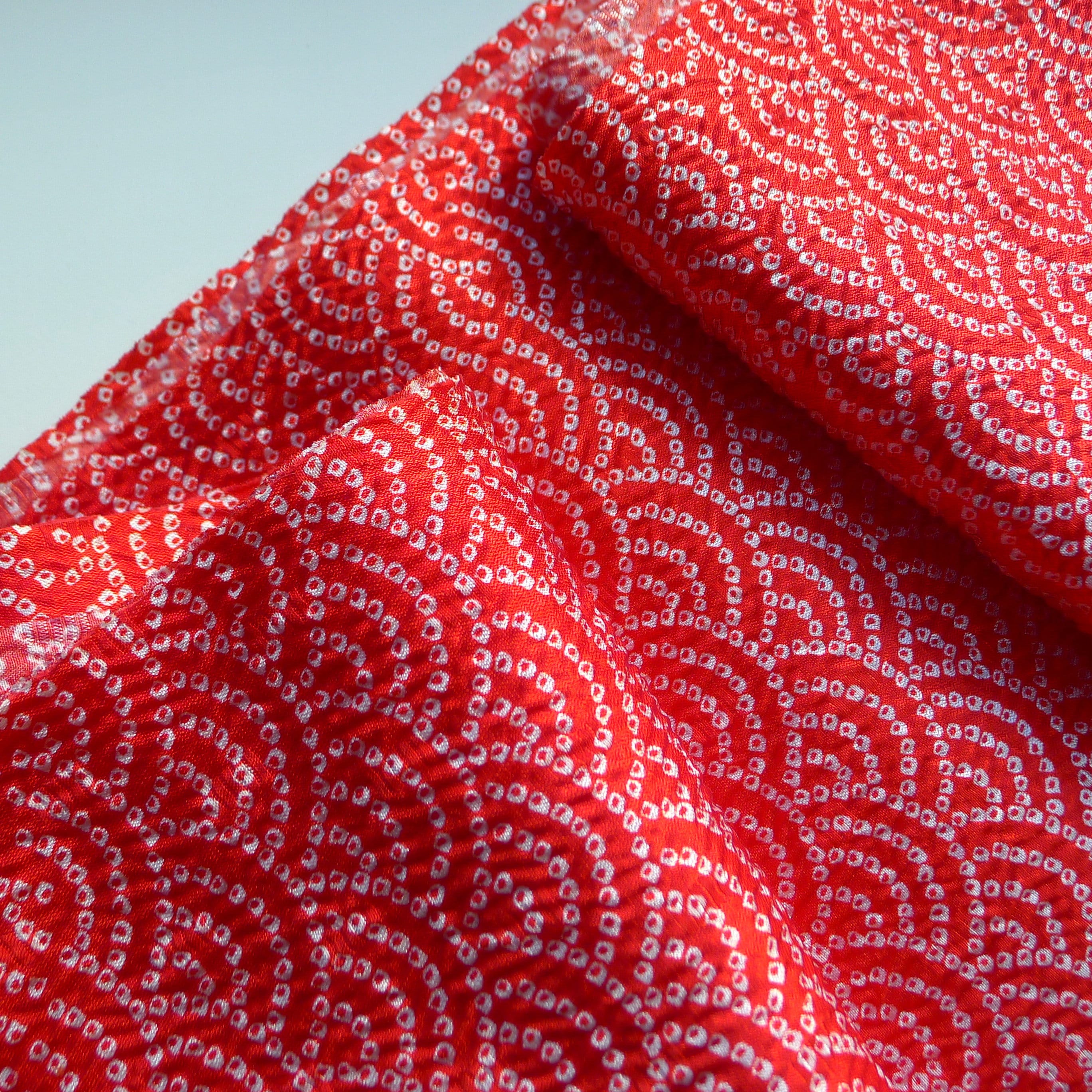 Red shibori silk imitation Vegan friendly Silk Fabric by Etsy