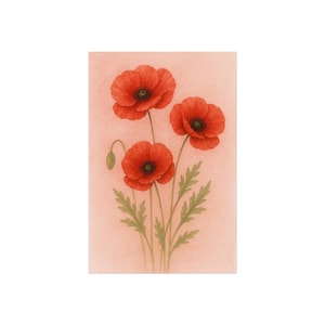 Impresión artística de amapolas: decoración floral para el hogar, arte mural botánico