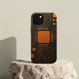 回路基板MagSafe iPhoneケース - 銅PCBテクノロジー美学、エンジニア＆プログラマーへのギフト、ブラック保護ケース