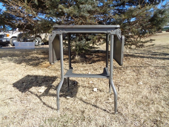 Vintage Retro Steampunk Metal Luxco Typewriter Table Gray Etsy