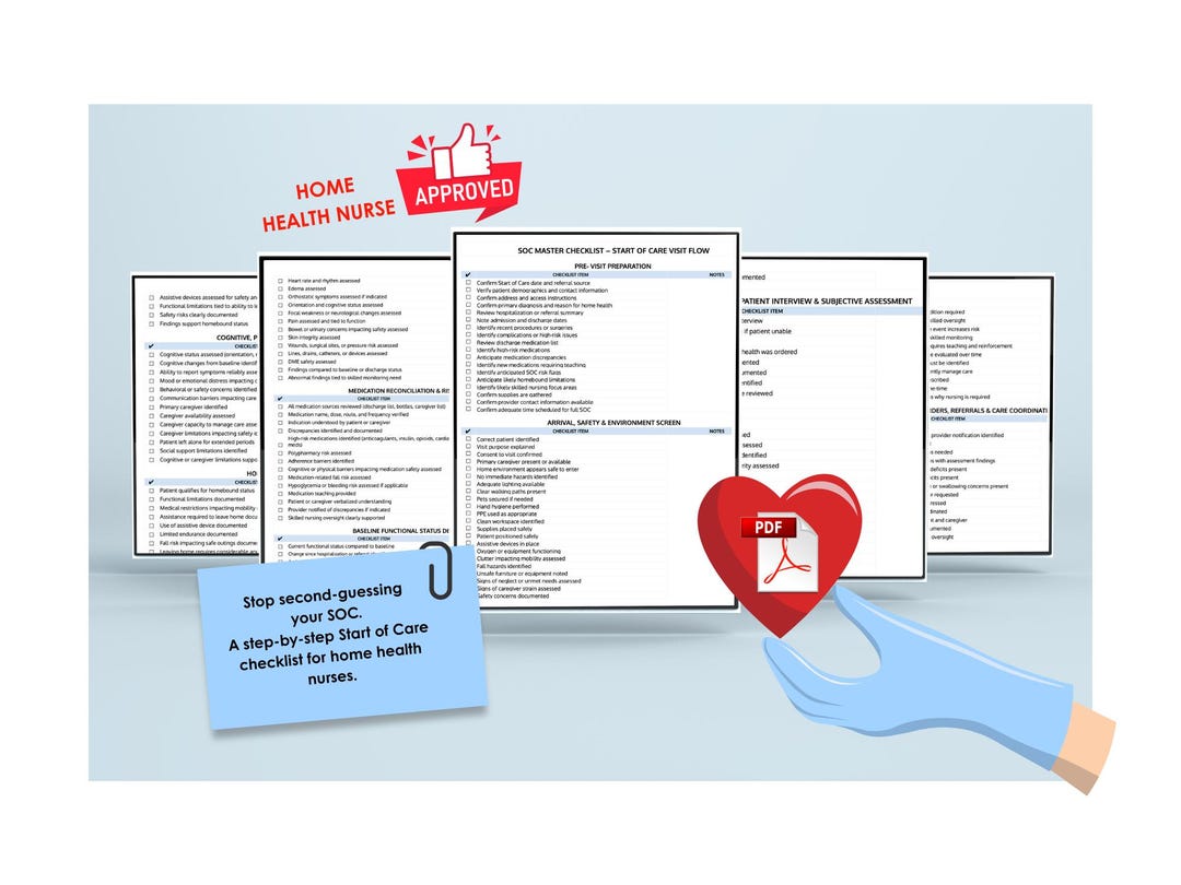 The Home Health OASIS Start of Care (SOC) Checklist Step by Step From ...