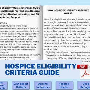 Hospice Eligibility Criteria Guide | LCD Guidelines, Decline Indicators (PDF)