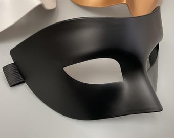 Black Plastic Masquerade Mask: Classic Costume Ball Eye Mask