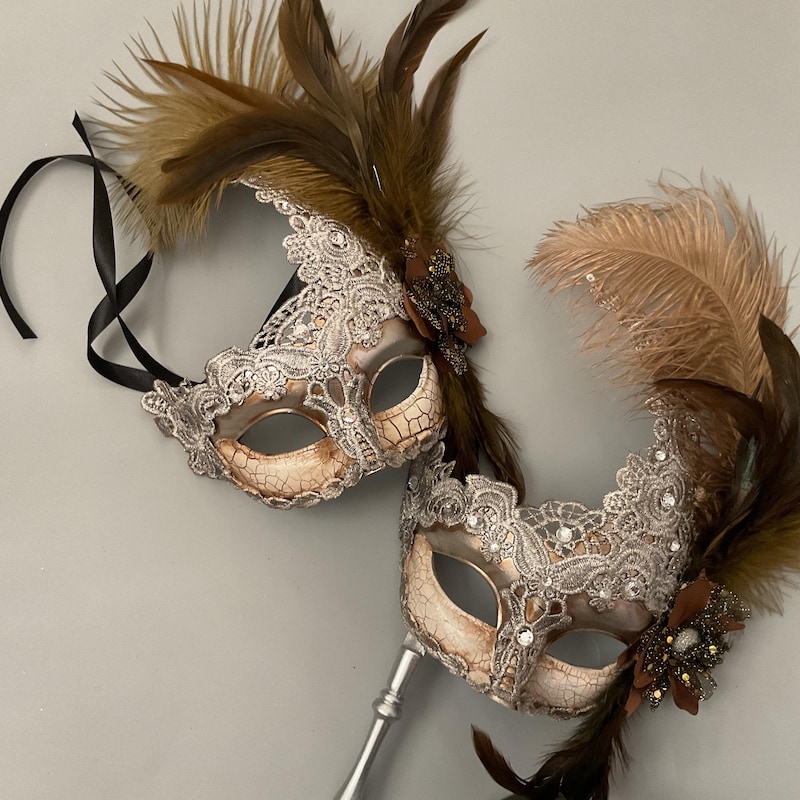 Masquerade Masks on a Stick - Etsy